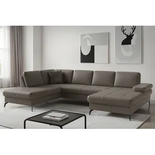 Wohnlandschaft SIT & MORE "Morris Jubi, Breite 300 cm", delphine, Sofas, B/H/T: 300cm x 83cm x 202cm, NaturLEDER Stoff, Ottomane links, Mit Armteilverstellung,mit Armteilverstellung, Wohnlandschaft, mit Armteilfunktion, optional mit Bettfunktion, B:300cm H:83cm T:202cm