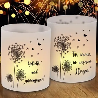 12 Stück Trauerlicht Beerdigung, Windlicht Tischdeko Trauerkerze Personalisiert, Erinnerungslicht Trauerfeier Deko, Trostlicht mit Spruch Geliebt und unvergessen, Trauer Beerdigung Geschenk