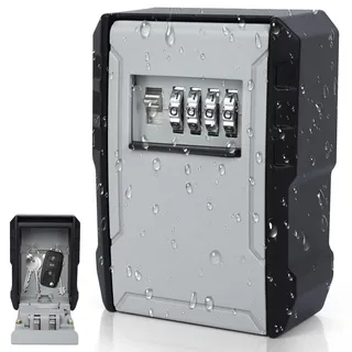 Cozary Schlüsseltresor mit Zahlencode, Schlüsselkasten Wandmontage, wasserdichte Schlüsselbox mit Code, Schlüsselsafe für Garagen, Schule, Büro