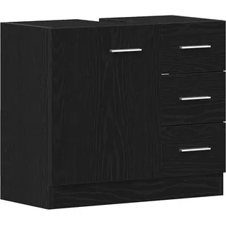 vidaXL Waschbeckenunterschrank Schwarz Eichen-Optik 63x30x54 cm - Schwarz