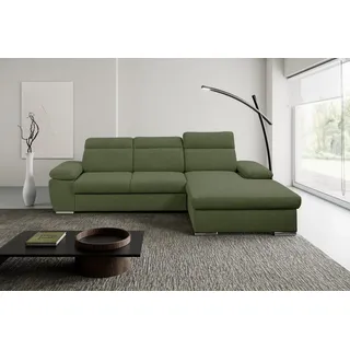 werk2 »Palma modernes Schlafsofa mit Bettkasten, L-Form, B/T 282/185 cm« Kopfteile verstellbar, komfortable Wellenunterfederung, L-Form