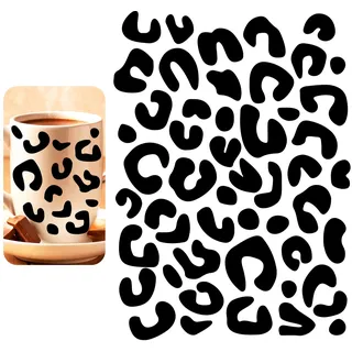 Quanyuchang Vinyl-Aufkleber mit Leopardenmuster, Tierdruck, unregelmäßige Punkte, Leoparden-Punkte, Aufkleber für Kinderzimmer, Wohnzimmer, Heimdekoration (klein), QYC24122002