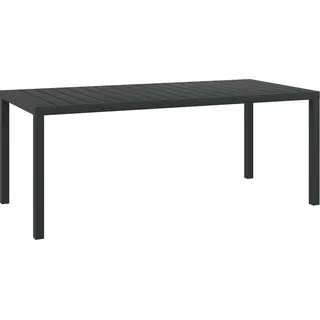 Gartentisch Schwarz 185x90x74 cm Aluminium und WPC - Schwarz