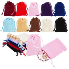 PandaHall 40 Pack 10 Color Velvet Jewelry Pouches Bags, 7X9cm Velvet Drawstring Bags Jewelry Pouches Candy Gift Bag Pouch Christmas Wedding Favor for Jewelry, Gifts, Event Supplies
