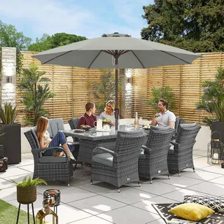 ABCCANOPY Sonnenschirm 270 cm UPF 50+ Wasserdicht Stabil Terrasse Balkon Strand Hellgrau - Hellgrau