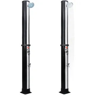 vidaXL Solardusche mit Duschkopf und Wasserhahn 40 L - Schwarz, Silber