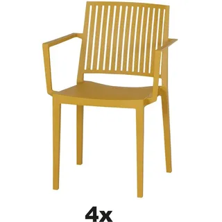 Siena Garden Stapelsessel-Set Lane 4-teilig Mustard