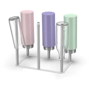 Flaschenhalter, Abtropfhalter 6 Flaschen, Abtropfständer für Trinkflaschen & Babyflaschen, Abtropfgestell Flaschen Edelstahl Flaschentrockner Ständer Küche Flaschenständer zum Abtropfen,