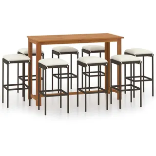vidaXL 9-tlg. Gartenbar-Set mit Kissen Braun - Braun