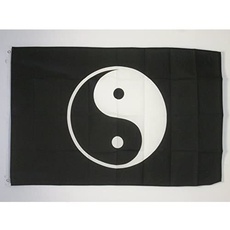 AZ FLAG Flagge Yin UND Yang 150x90cm - Taiji Fahne 90 x 150 cm - flaggen Top Qualität