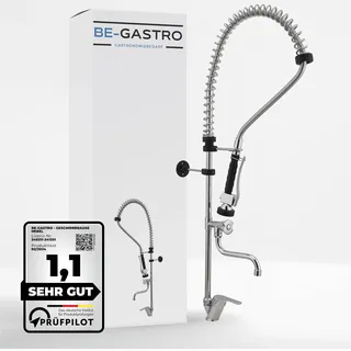 BE-GASTRO® I Profi Gastro Geschirrbrause Einloch "Premium" Hebelgriff inkl. Wasserhahn, Mischbatterie & ergonomischem Hebelgriff I Gastrobrause mit Zubehör, Gastronomie Armatur