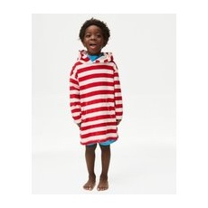 Boys,Unisex,Girls M&S Collection Cotton Rich Striped Towelling Poncho (2-8 Yrs) - Red Mix, Red Mix - 5-6 Y