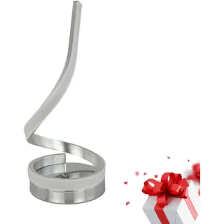 REV Tischlampe SNAKE - Akku Tischleuchte kabellos, RGB Touch Lampe dimmbar, wiederaufladbar, modernes Aluminium-Gehäuse - ideal als Weihnachtsdeko & Geschenkidee, silber