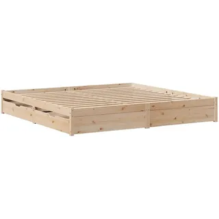 vidaXL Massivholzbett ohne Matratze 180x200 Kiefernholz - Braun