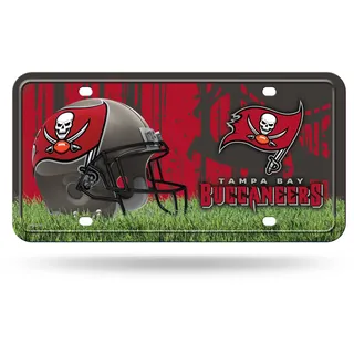 Rico Industries Buccaneers Premium Metallschild Nummernschild Aluminium Neuheit Feld Design Fußball