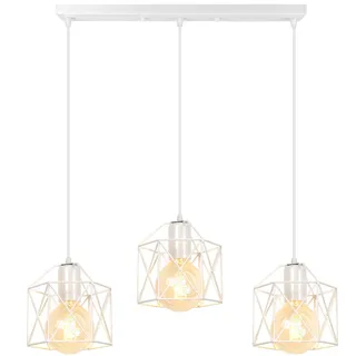 PETITES ECREVISSES 3 flammig Pendelleuchte Industrielle Vintag Hängeleuchte E27 Deckenleuchter mit Sechseck Design Lampe aus Eisen Käfig Lampenschirm für Wohnzimmer Esstisch Küche