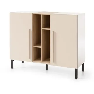 Deine Möbel 24 Kinderkommode Sorento 07 110/90/40 in Sandbeige/Geölte Eiche/Royalblau , Beige, Eichefarben, Dunkelblau , Holzwerkstoff , 110x40x90 cm , Babymöbel & Kindermöbel, Babyzimmer, Babyregale & Kinderregale