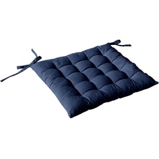 Enjoy Home – Sitzkissen, gesteppt, Baumwolle, 38 x 38 cm, Marineblau, 40 x 40