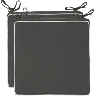 Brandsseller Outdoor Sitzkissen Kissen Dekokissen - Schmutz- und Wasserabweisend - 220 gr. Füllung - Größe: 40 x 40 x 4 cm - 2er Vorteilspack Farbe: Anthrazit