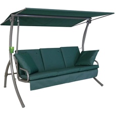 Angerer Hollywoodschaukel Loft Sun - Gartenschaukel Made in Germany - Schaukel zum Sitzen, Liegen und Entspannen - inklusive Bett-Funktion - einfache Montage (Grün)
