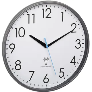 TFA Funk Wanduhr 30 cm 60.3549.10 grau/blau