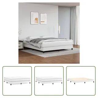 The Living Store Bettgestell Weiß 160x200 cm Kunstleder - Weiß