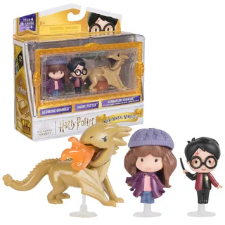 Wizarding World Harry Potter Micro Magical Moments Sammelfiguren Multipack "Trimagisches Turnier mit Drache" mit Harry, Hermine und Drache, Spielzeug für Kinder ab 6 Jahren, Fanartikel, Klar