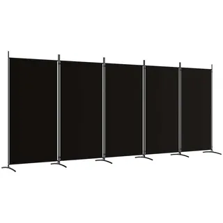 vidaXL Paravent 5-TLG. Raumtrenner Raumteiler, Trennwand Umkleide Sichtschutz Spanische Wand Wohnzimmer, Schlafzimmer Schwarz 433x180cm Stoff