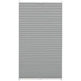 Plissee GARDINIA "EASYFIX mit 2 Bedienschienen" Gr. 5, grau (schieferfarben, weiß), B:85cm H:130cm, Obermaterial: 100% Polyester, Plissees, Plissee, in der Breite kürzbar