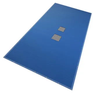 VOUNOT Poolabdeckung rechteckig, Pool Abdeckplane aus Polyethylen 160 g/m2 mit Abflussnetz, Doppelte Poolplane Wasserdicht Schimmelresistent Reißfest mit Aluminiumösen 6X12m, Blau