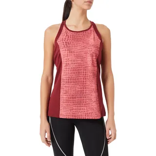 super.natural Leichtes Damen Tank Top, Mit Merinowolle, W ROUND NECK TOP PRINTED, Größe: XL, Farbe: Bordeaux/Rot Batik