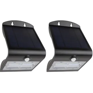 REV BUTTERFLY Außenleuchte mit Bewegungsmelder 2000mAh, Li-Ion, Led Strahler außen, IP54, Solar Panel 2,3Wp, 3,2W, schwarz (Packung mit 2)