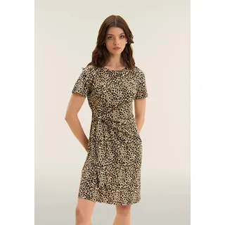 Freddy Jerseykleid "Jersey Cotton Dress" mit Raffung am Bauch, Leoprint, leopard