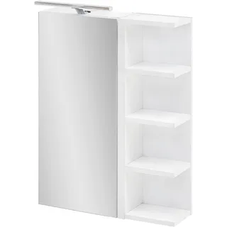 Schildmeyer Spiegelschrank, Breite 50 cm, 1-türig, LED-Beleuchtung, Schalter-/Steckdosenbox, weiß