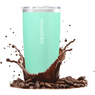 Aquafloow Thermobecher Wiederverwendbar Doppelwand Isoliert aus Edelstahl 500ml, Kaffeebecher to Go mit Auslaufsicherem Deckel für Unterwegs, Camping, Fahrrad, Outdoor
