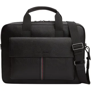 Tommy Hilfiger Herren Laptoptasche Central mit abnehmbarem Schultergurt, Schwarz (Black), Einheitsgröße