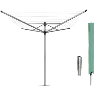 Brabantia Lift-o-matic 60m + Erdanker + Abdeckung Metallic-Grau - Grau