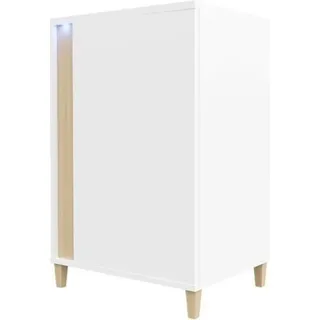 Schmale Kommode mit Türen ANINA – weiß / Eiche Wotan - Weiß