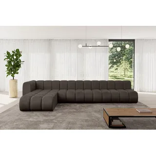 altdecor Eckcouch Samt 2-Sitzer Braun