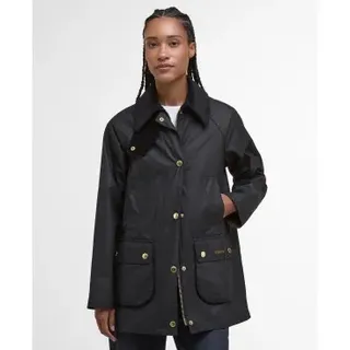 Barbour für Damen. LWX1402 Jacke aus gewachster Baumwolle Modern Beadnell Wax schwarz (M), Lässig