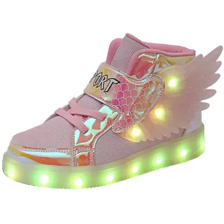 YUNICUS LED Schuhe Kinder Mädchen Leuchtschuhe USB Aufladung Sneakers | LED Schuhe Kinder mit USB Aufladung, leuchtende Sneakers für Mädchen Jungen Party Alltag Halloween Weihnachten Geburtstag