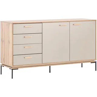 Schildmeyer Looks by Wolfgang Joop Sideboard, Eiche Landhaus mit cremebeige, Holzwerkstoff, 154.6 x 45 x 85.7 cm, 701821