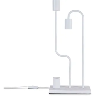 Paco Home Tischleuchte »GERALT« E27 LED Wohnzimmer Schlafzimmer Esszimmer Leselampe Deko E27, weiß