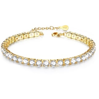 Fußkettchen,Tennis Fussketten für Frauen,Damen fußkette,Gold Fußkette Damen,Fussketten für Frauen Silber 925 Stabil,Fußkette Damen Silber 925,Armband Damen,Armbänder Geschenk für Frauen,7.2in+2in