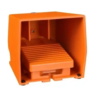 Schneider Electric XPER311 Fußschalter, Harmony XPE, einfach, Metall, orange, 1-stufig, 2Ö+2S, IP66, mit Schutzhaube