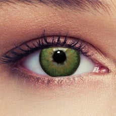 DESIGNLENSES, grüne farbige Kontaktlinsen mit Stärke für einen natürlichen Effekt, 1 Paar (2St), Monatslinsen geeignet für dunkle Augen + Gratis Behälter -2,25 "Dimension Green"