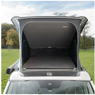 Black Forest Fox Wohnmobil Camper Schonbezug Heckbett Hochbett Faltbett für VW T5 T6 T6.1 Beach Ocean Grand 600 680 (Grau T6.1 California 2 TLG. Aufstelldach)