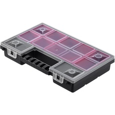 KADAX Organizer, Werkzeugkasten aus Kunststoff, Kleinteilmagazin mit transparentem Deckel, Kleinteilemagazin in verschiedenen Größen, Sortimentskasten (28x18cm / 1 Stück)