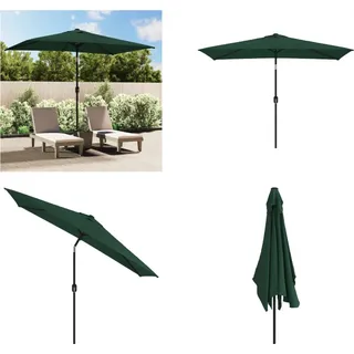 vidaXL Sonnenschirm 200 x 300 cm Grün Rechteckig - Sonnenschirme - Sonnenschirm - Strandschirm - Sonnenschutz - Grün