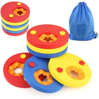 Luchild Schwimmscheiben für Kinder 6Pcs Schwimmen Float Discs mit Aufbewahrungstasche Arm Schwimmplatte Eva Delphin Schwimmscheiben Geeignet für Kinder im Alter von 3-6 Jahren Schwimmen zu Lernen